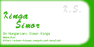 kinga simor business card